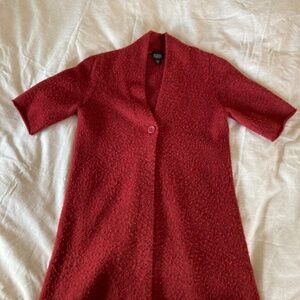 Red Eileen Fisher short-sleeved cardigan